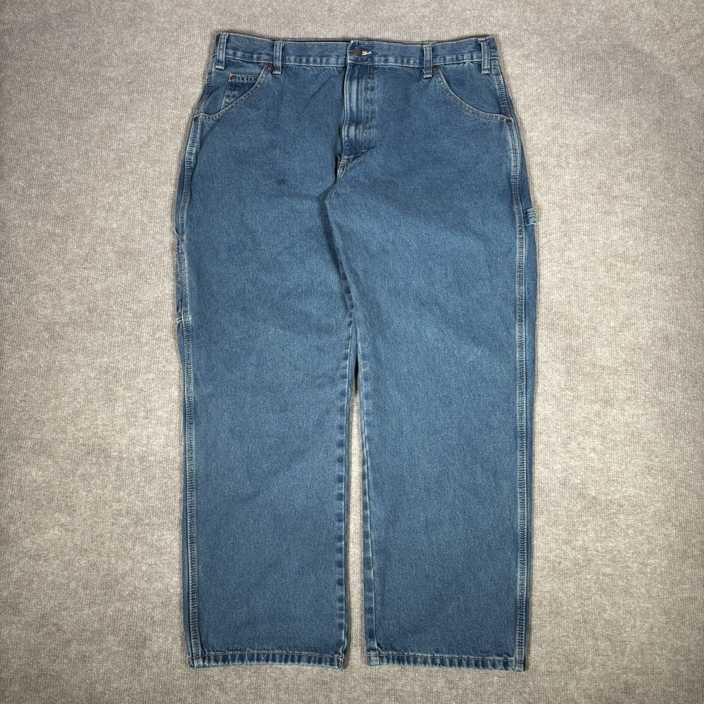 Vintage Dickies Jeans Mens 37x29 Relaxed Fit Blue Denim Carpenter Workwear Baggy